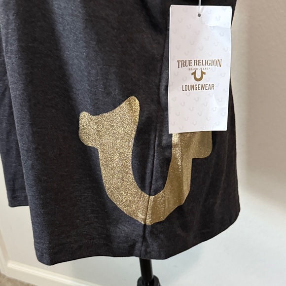 Men’s True Religion Charcoal Tee with Gold Accents - Picture 3 of 4